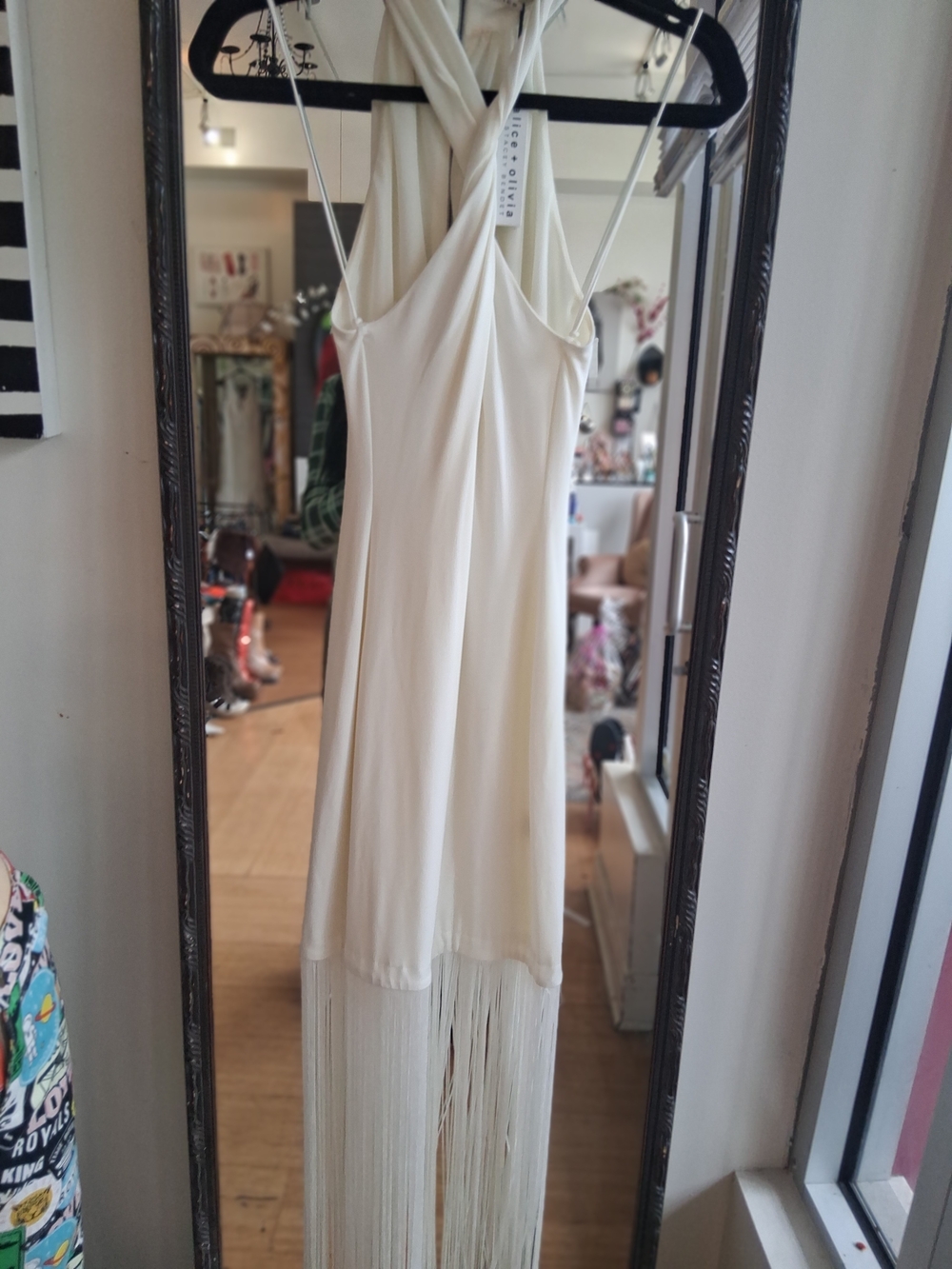 Alice + Olivia Cream Halter Maxi Dress with Twisted Neck - Picture 6 of 6